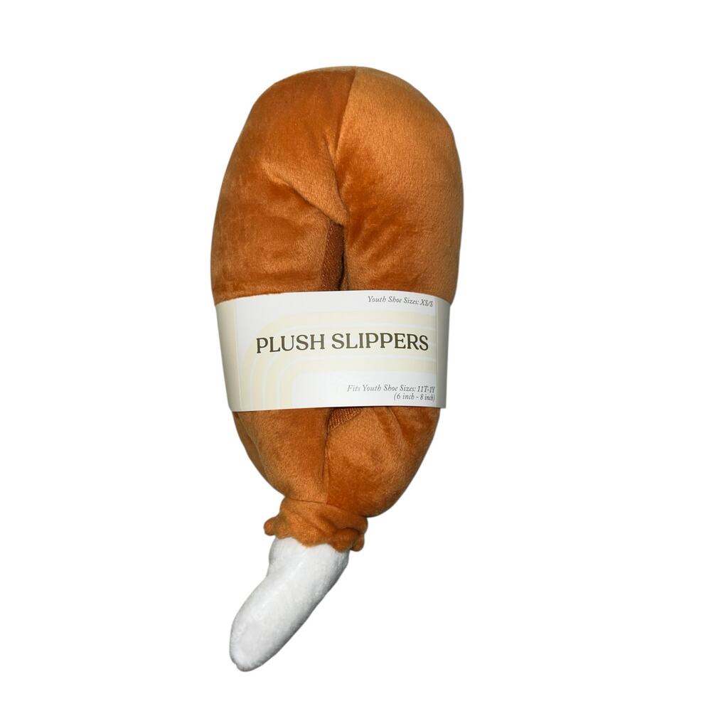 Target Turkey Leg Plush Slippers Kids XS (11T–1Y) Funny Thanksgiving House Shoes